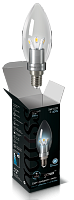 Gauss Лампа LED свеча для хрустальных люстр E14 3W 4100K CL